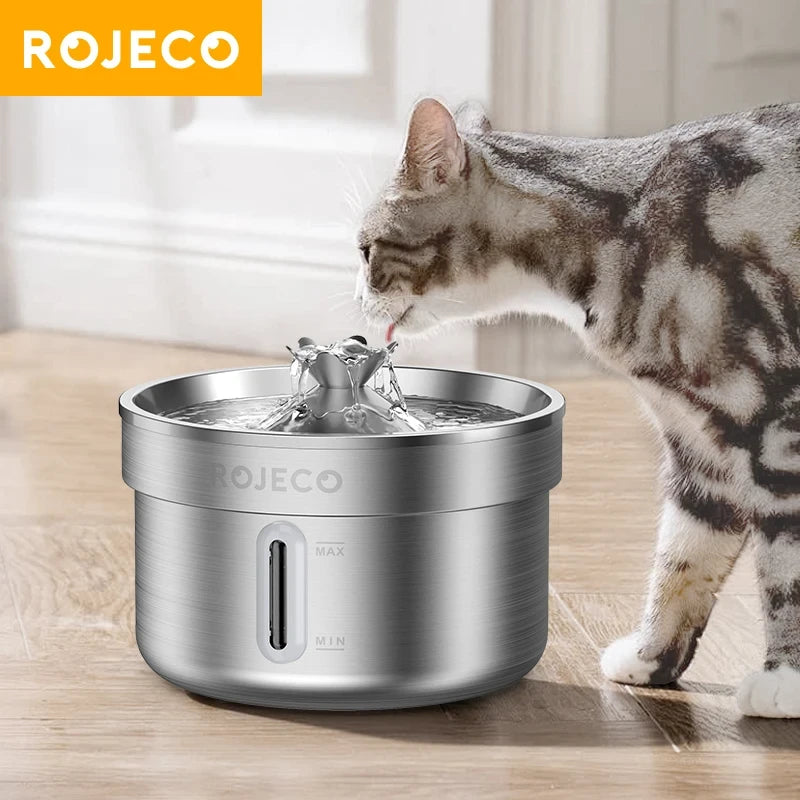 Fontaine à eau pour chat automatique en acier inoxydable